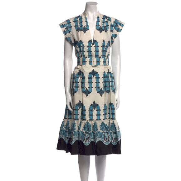 La DoubleJ Jackie midi dress Blue White Cotton XS - Picture 2 of 4